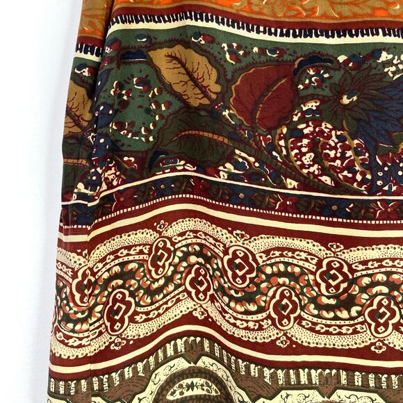 Vintage 90s Express Silk Wrap Skirt Floral Western Bohemian High Waist 7 26 - Picture 4 of 10